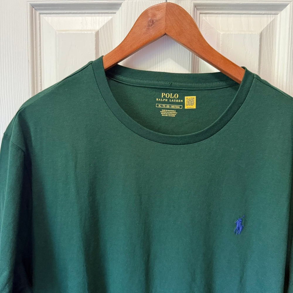 Polo Ralph Lauren T-Shirt Green Blue Pony Summer Cotton Crew Neck